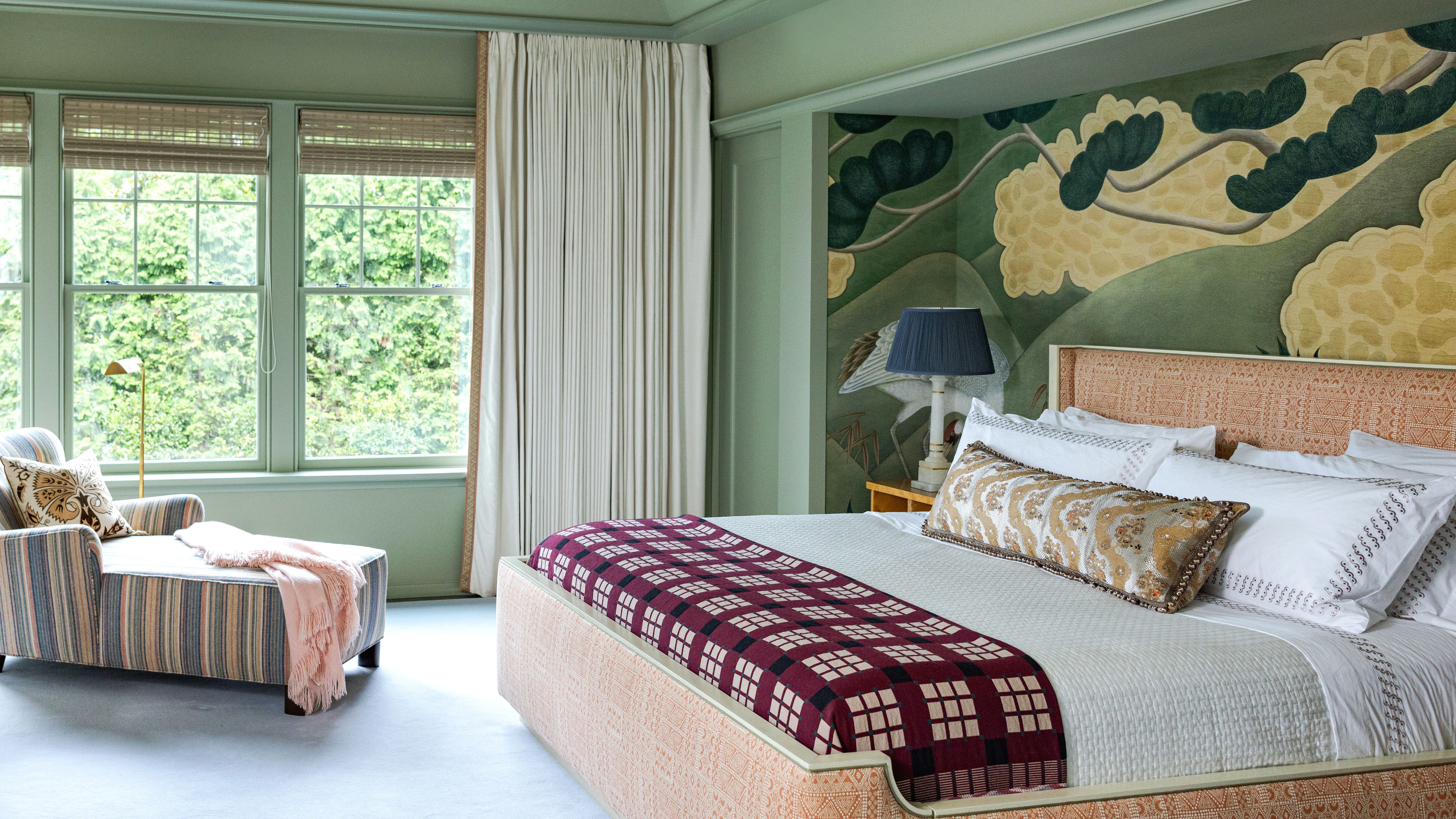Wallcovering in a contemporary commercial-style interior
