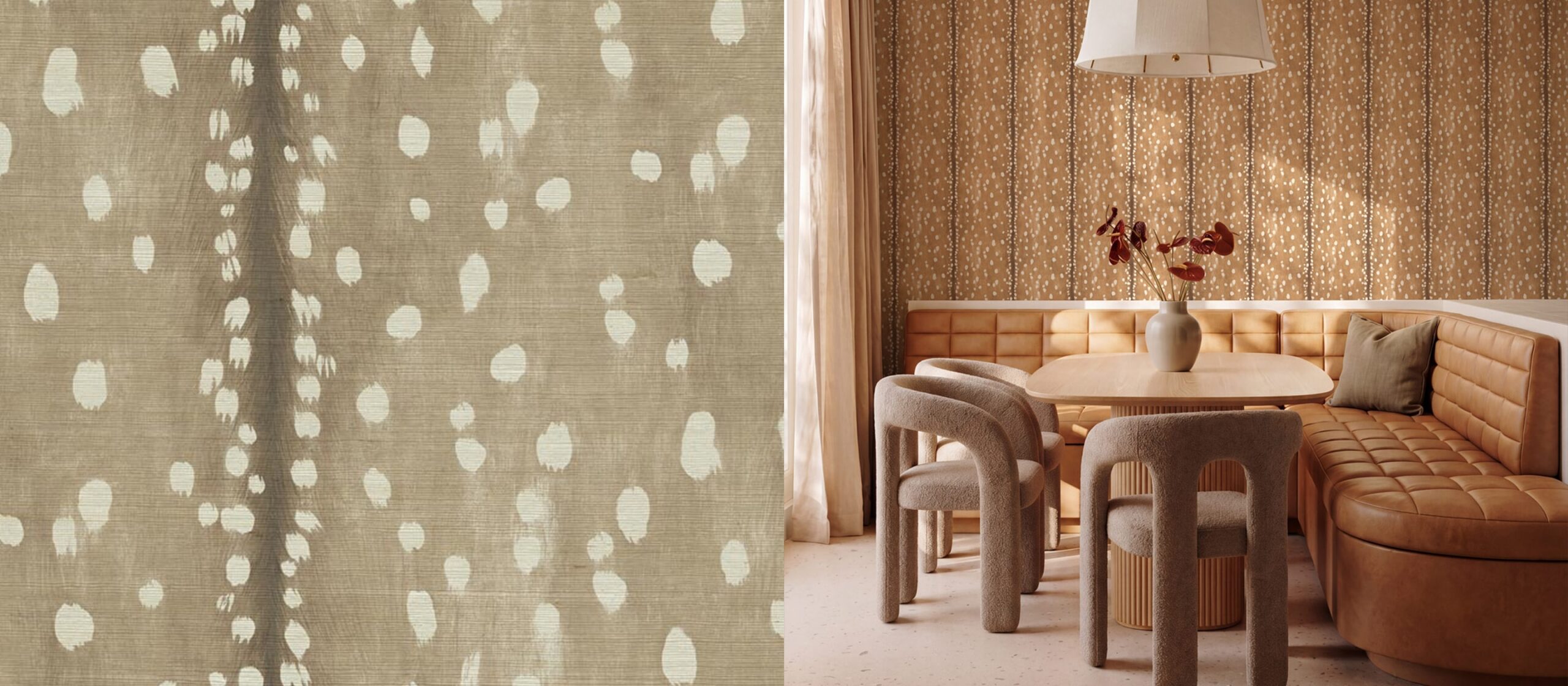 Grasscloth-style natural wallcovering texture