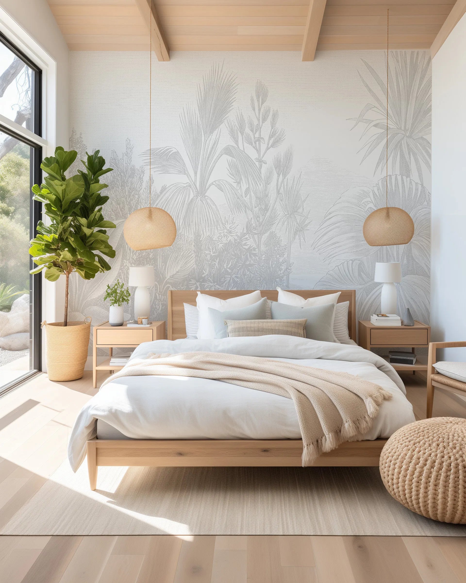 Residential bedroom wallcovering